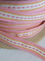 Streifenband rosa-gelb 3-fach