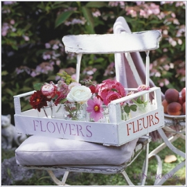 Postkarte Flowers-Kiste